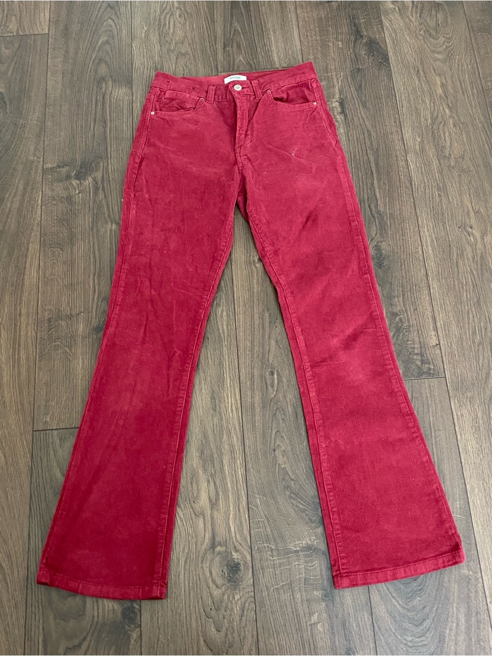 Kensie Red Corduroy Bootcut Jeans